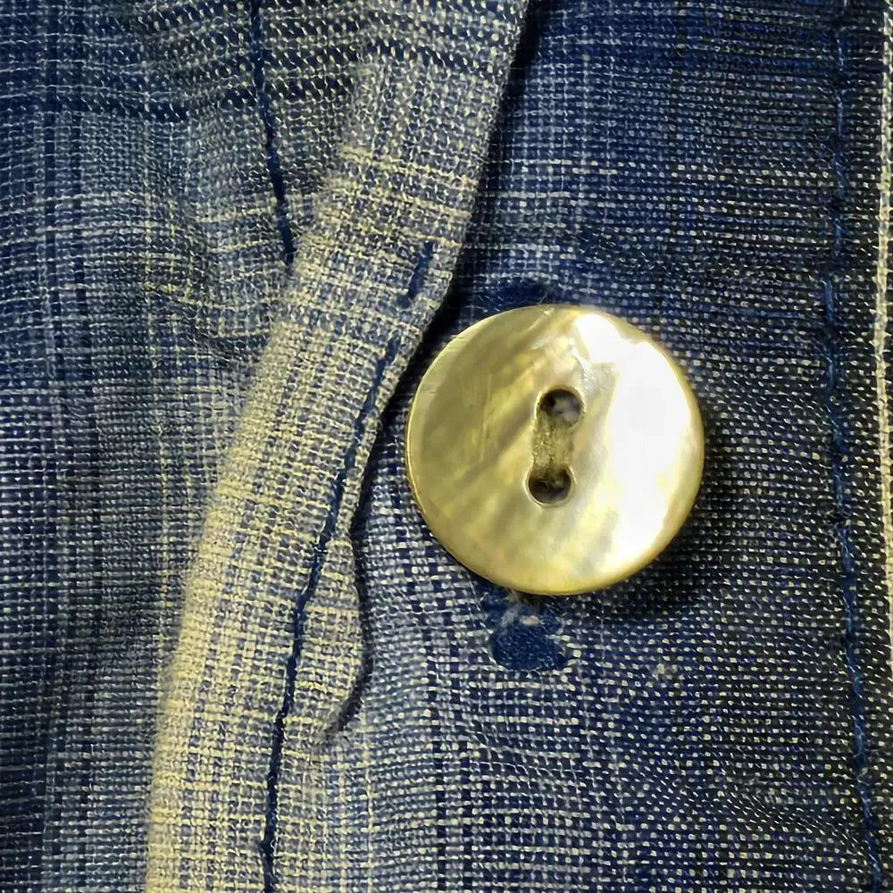 VTG Bugle Boy Hawaiian Shirt L Blue Floral Short Sleeve Y2K 1990s Shell Button - Picture 13 of 13